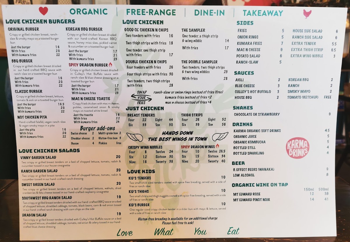 Menu Love Chicken Queenstown-2